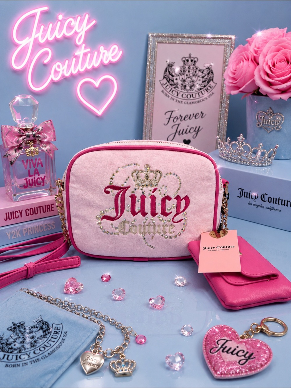 Juicy couture dreamy juicy double Xbody purse